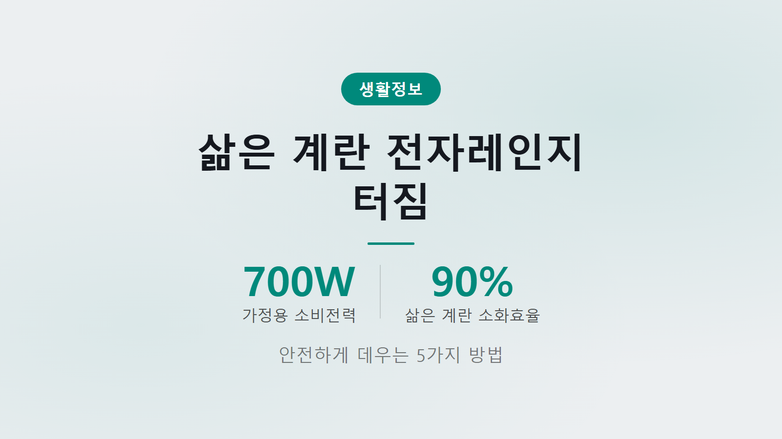 삶은 계란 전자레인지 터짐 예방을 위한 안전 데우기 5가지 수칙 이미지