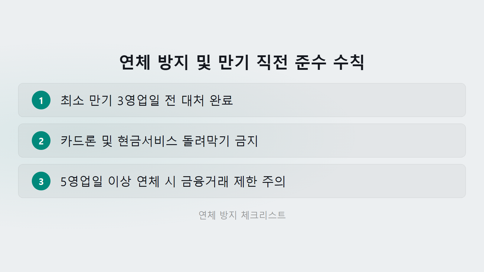마이너스통장 연장 거절됐을 때 대처법 만기 3영업일 전 연체 방지 체크리스트 이미지